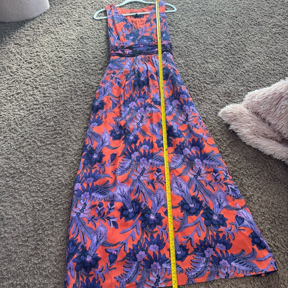 Anthropologie Maeve Macie Maxi Dress Floral Purple Orange Sleeveless 8 $168 - Picture 7 of 13